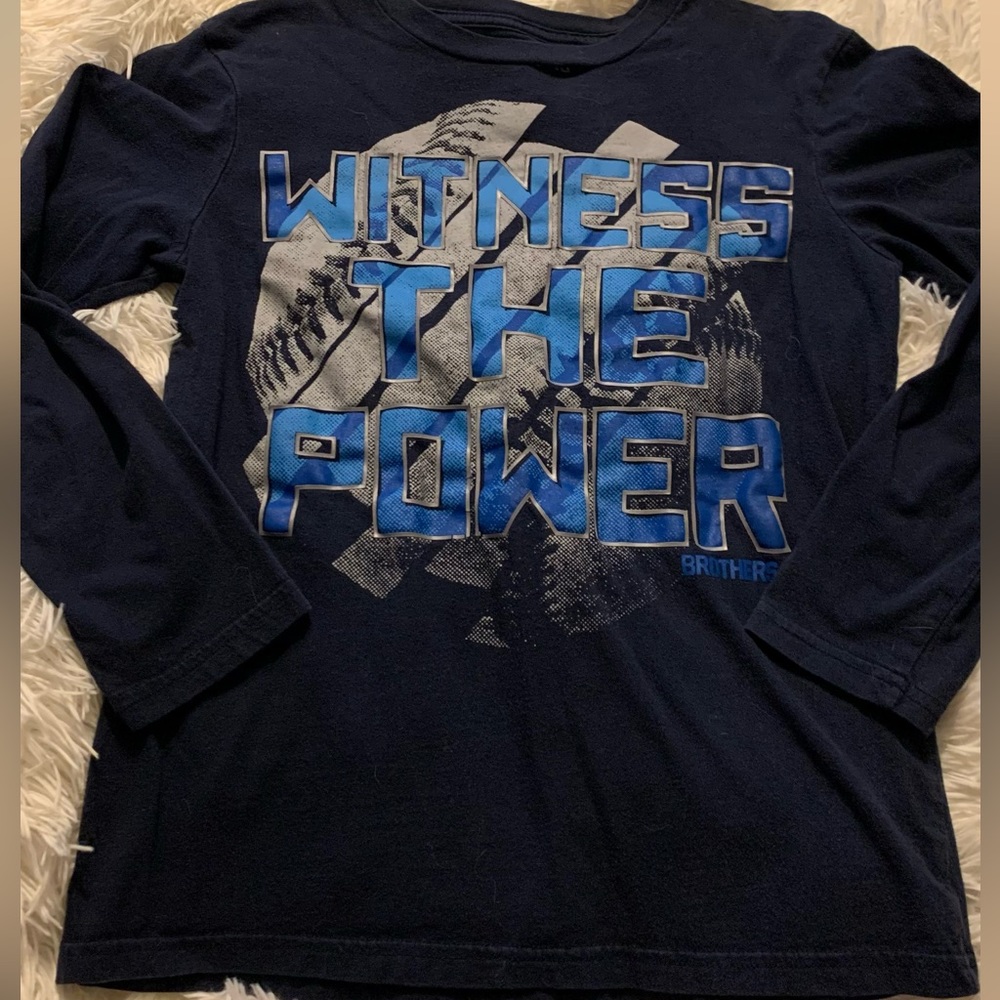 Long Sleeved Blue Baseball Tee
